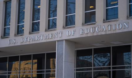 An exterior shot of the Department of Education