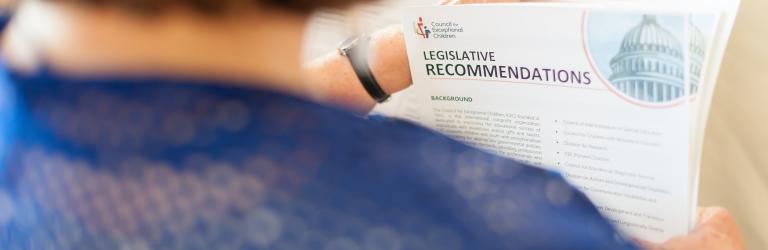 CEC advocate looking at CEC legislative recommendations document
